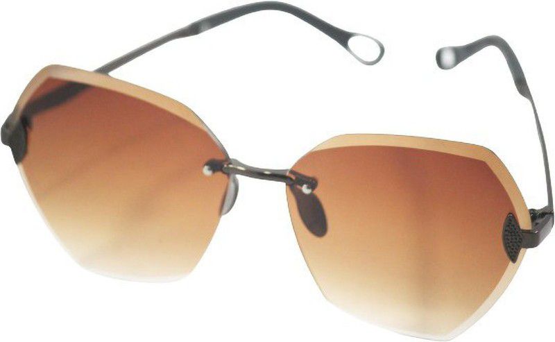UV Protection Over-sized Sunglasses (60)  (For Girls, Brown)