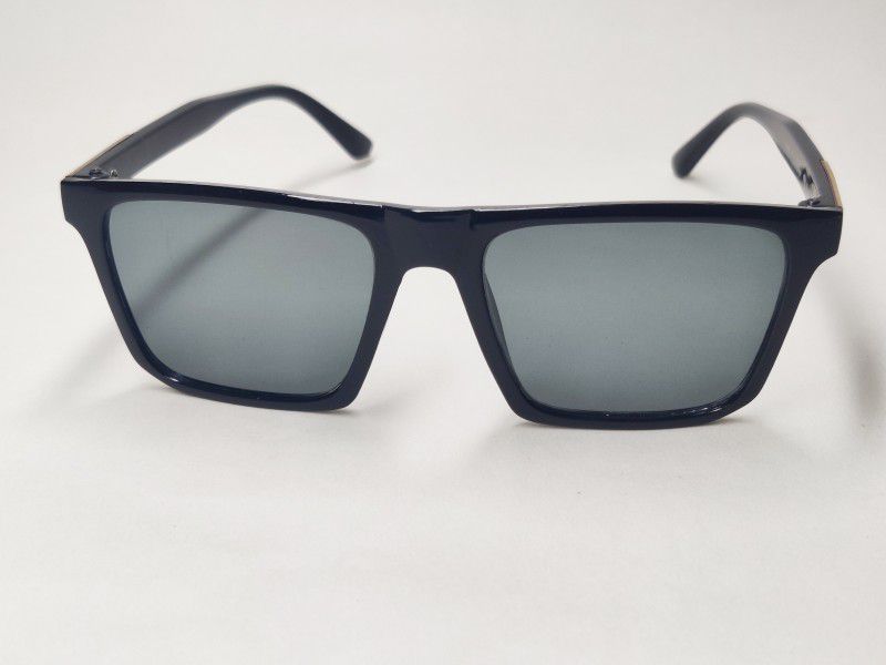 Sports, Clubmaster, Rectangular Sunglasses  (For Men & Women, Black)