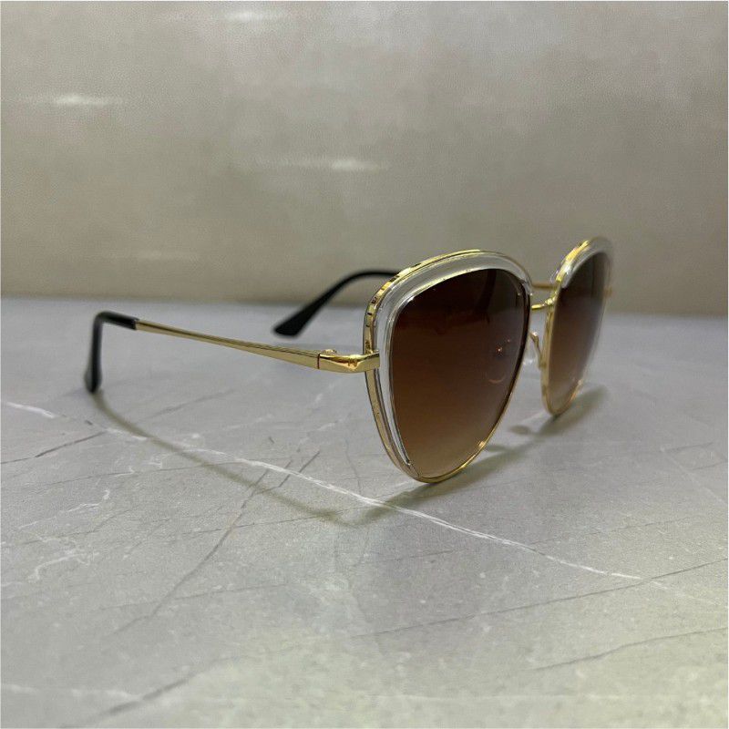 UV Protection Butterfly, Cat-eye Sunglasses (44)  (For Women, Golden)