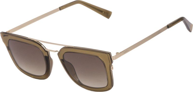 UV Protection Clubmaster Sunglasses (49)  (For Women, Brown)