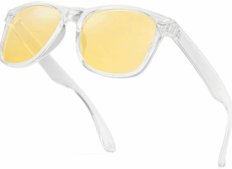 Mirrored, UV Protection Cat-eye, Clubmaster, Sports Sunglasses (Free Size)  (For Men & Women, Yellow)