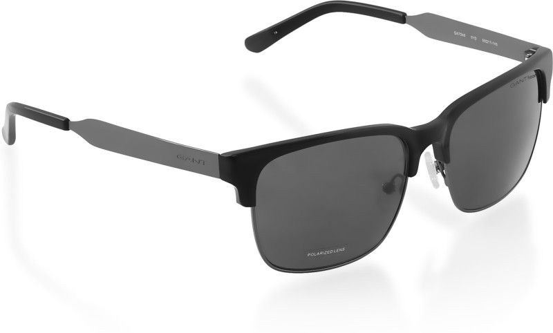Polarized Rectangular Sunglasses (Free Size)  (For Men & Women, Black)