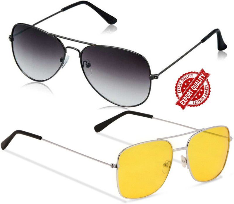 UV Protection Rectangular Sunglasses (48)  (For Men & Women, Yellow)