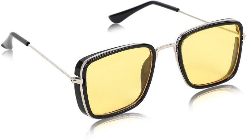 UV Protection, Riding Glasses Wayfarer, Retro Square, Aviator Sunglasses (43)  (For Men & Women, Yellow)