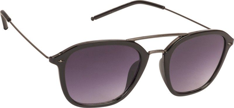 UV Protection Retro Square Sunglasses (55)  (For Men & Women, Black)