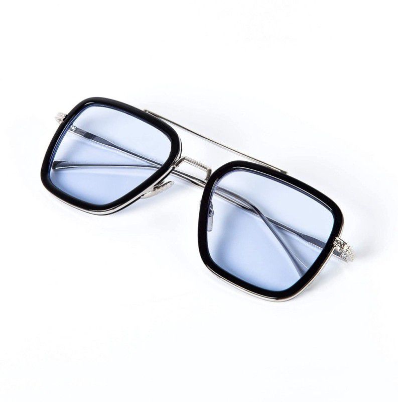 Photochromatic Lens, UV Protection, Riding Glasses, Polarized Rectangular Sunglasses (15)  (For Men & Women, Blue)