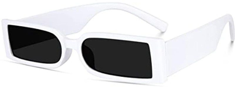 UV Protection Rectangular, Retro Square Sunglasses (Free Size)  (For Men & Women, Black)