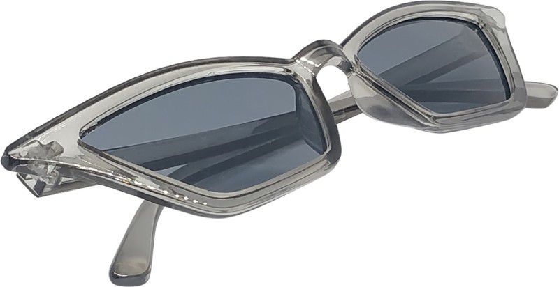 Mirrored, Photochromatic Lens, UV Protection Cat-eye Sunglasses (52)  (For Women, Black)