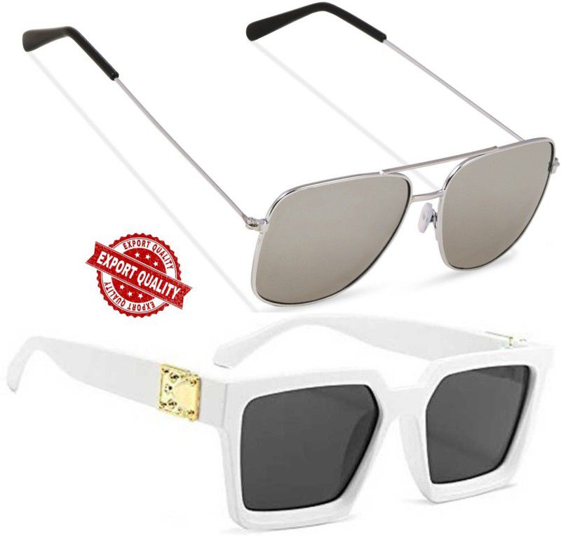 UV Protection Wayfarer, Retro Square Sunglasses (50)  (For Men & Women, Silver)