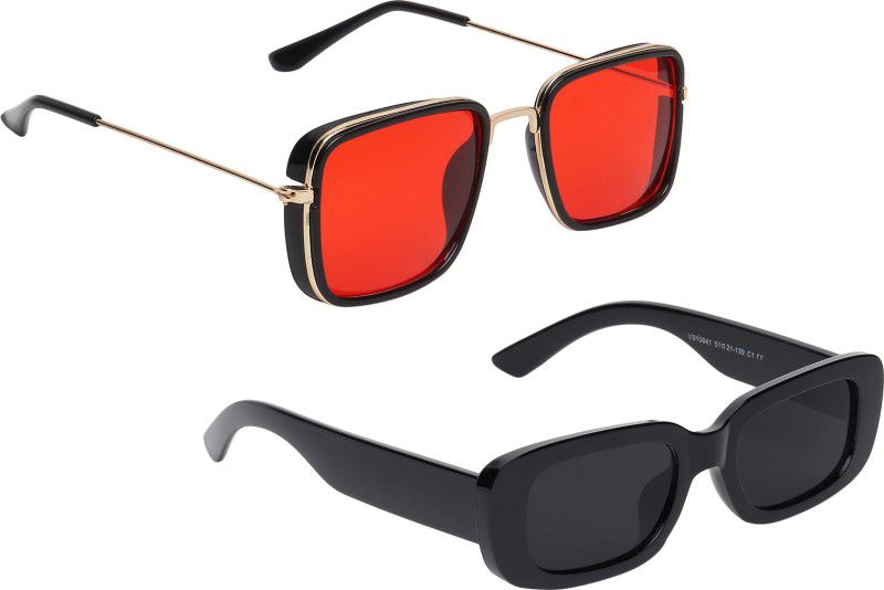 Riding Glasses, UV Protection Retro Square Sunglasses (44)  (For Boys & Girls, Multicolor)