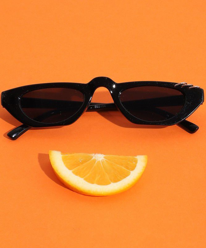 Polarized Oval Sunglasses (Free Size)  (For Men & Women, Black)