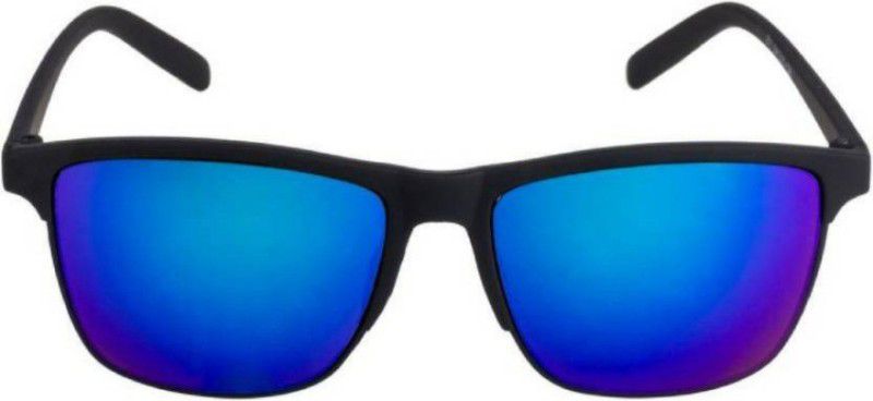 Mirrored Spectacle Sunglasses (65)  (For Men & Women, Blue)