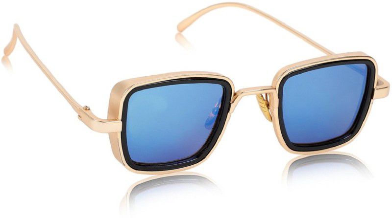 UV Protection, Riding Glasses Retro Square Sunglasses (43)  (For Men & Women, Blue)
