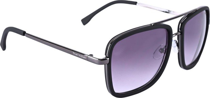 Gradient, Riding Glasses, Mirrored Aviator, Rectangular, Wayfarer Sunglasses (Free Size)  (For Men & Women, Violet)