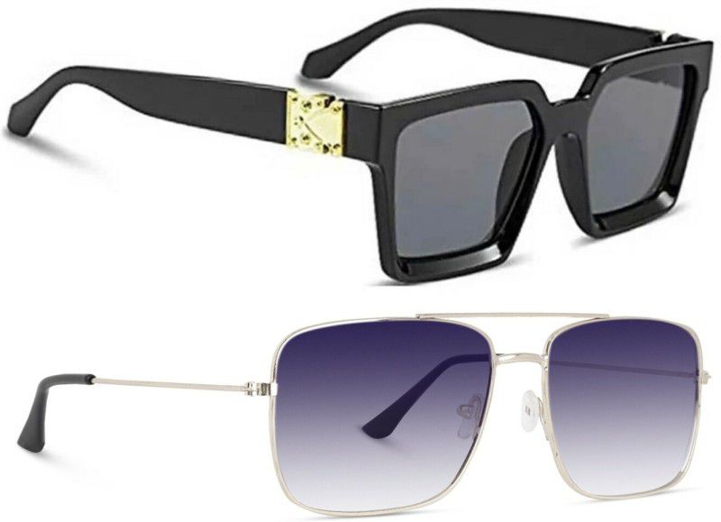Mirrored Retro Square Sunglasses (Free Size)  (For Boys & Girls, Violet)