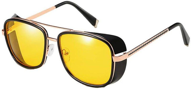 Night Vision Aviator Sunglasses (55)  (For Men & Women, Yellow)