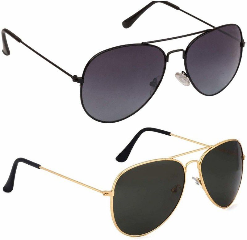 UV Protection Aviator Sunglasses (55)  (For Boys & Girls, Green, Grey)
