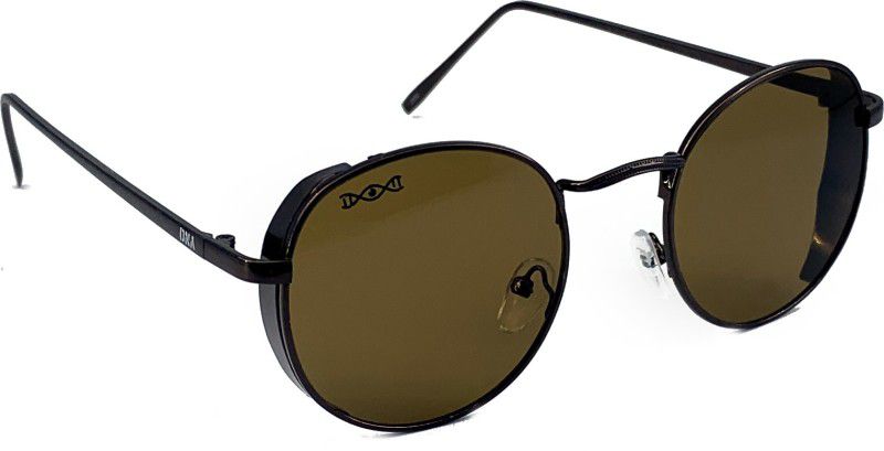 UV Protection Round Sunglasses (49)  (For Men & Women, Brown)