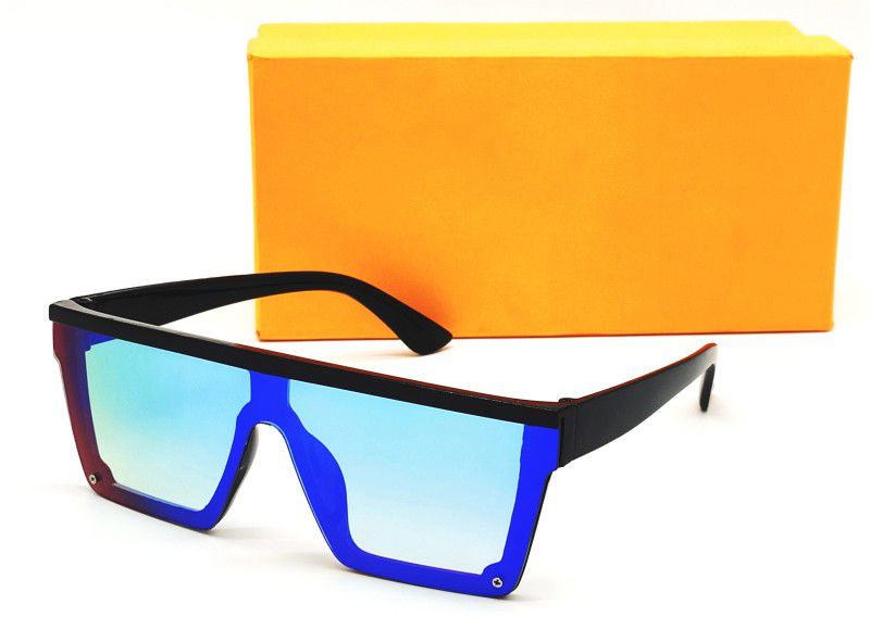 UV Protection, Riding Glasses Retro Square Sunglasses (56)  (For Men & Women, Green, Blue)