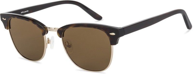 Polarized, UV Protection Round Sunglasses (51)  (For Men & Women, Brown)