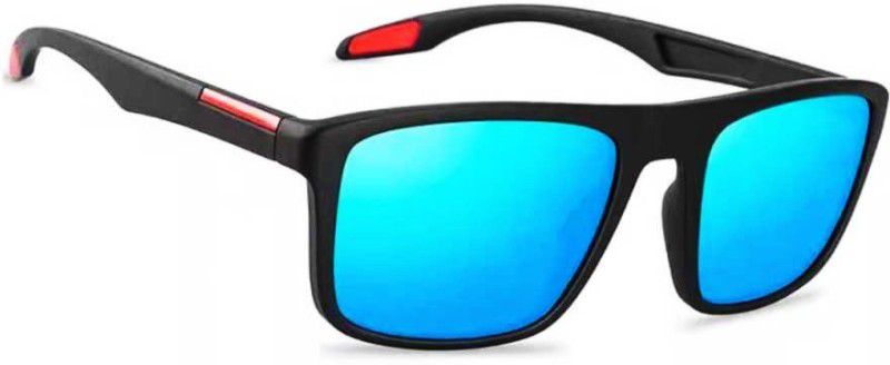 Polarized, UV Protection, Riding Glasses Wayfarer Sunglasses (55)  (For Men & Women, Blue)