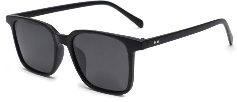 Polarized, UV Protection Rectangular Sunglasses (Free Size)  (For Men & Women, Black)
