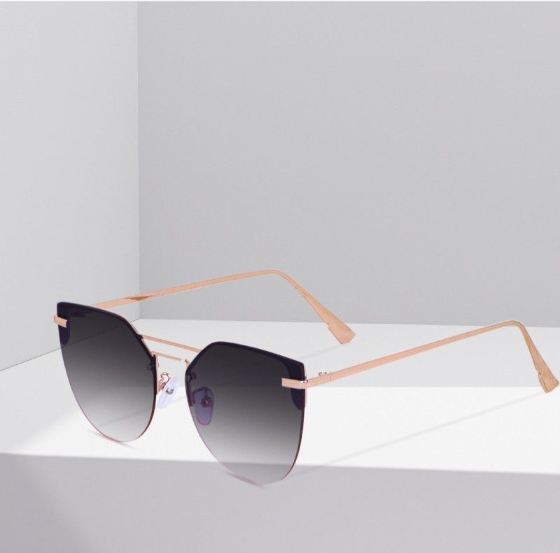 Gradient, Polarized Over-sized Sunglasses (15)  (For Girls, Black)
