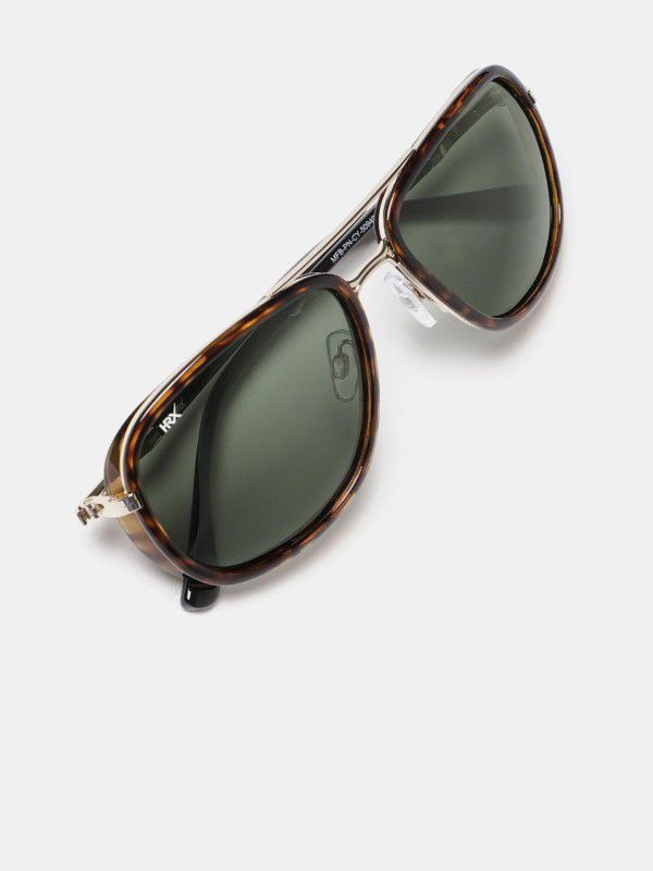 Polarized Retro Square Sunglasses (57)  (For Men & Women, Black)