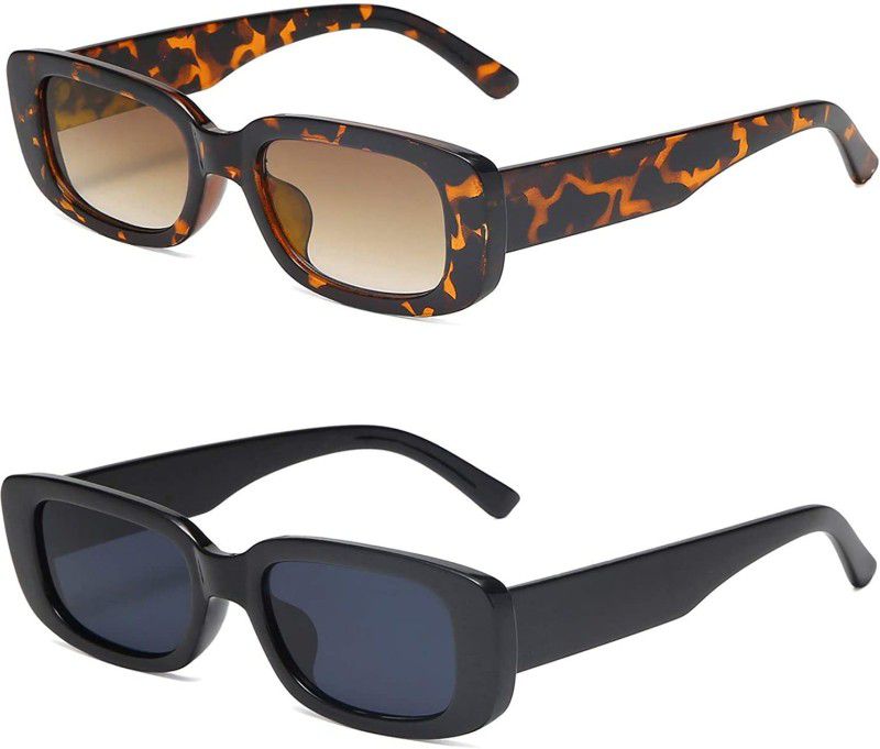 UV Protection Retro Square Sunglasses (Free Size)  (For Men & Women, Black, Brown)