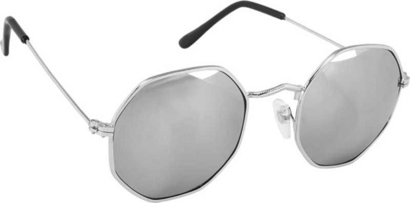UV Protection, UV Protection, Polarized, Mirrored Aviator Sunglasses (Free Size)  (For Men & Women, Silver)