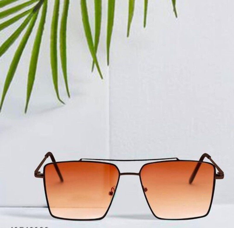 Polarized Retro Square Sunglasses (15)  (For Men & Women, Brown)