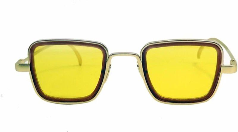 Mirrored, UV Protection, Gradient Rectangular Sunglasses (90)  (For Men, Yellow)