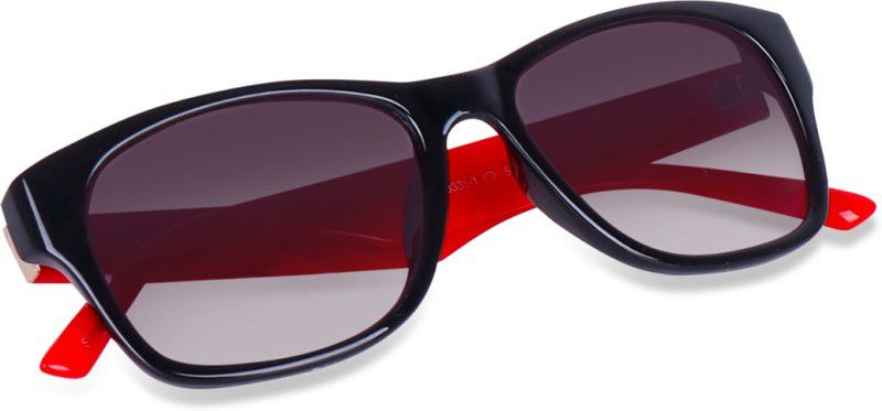 UV Protection, Toughened Glass Lens, Polarized Wayfarer Sunglasses (Free Size)  (For Men & Women, Black)