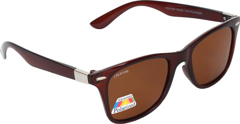 UV Protection, Polarized Wayfarer Sunglasses (Free Size)  (For Men & Women, Brown)