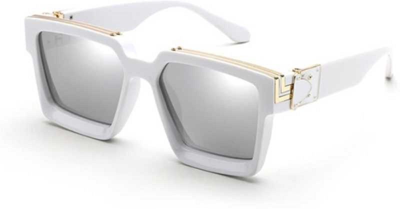 UV Protection, Polarized, Gradient, Mirrored Retro Square Sunglasses (55)  (For Men & Women, Multicolor)