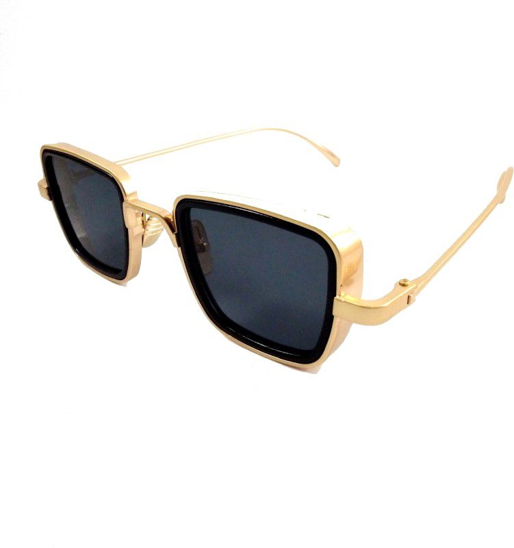 UV Protection Retro Square Sunglasses (56)  (For Men & Women, Golden)
