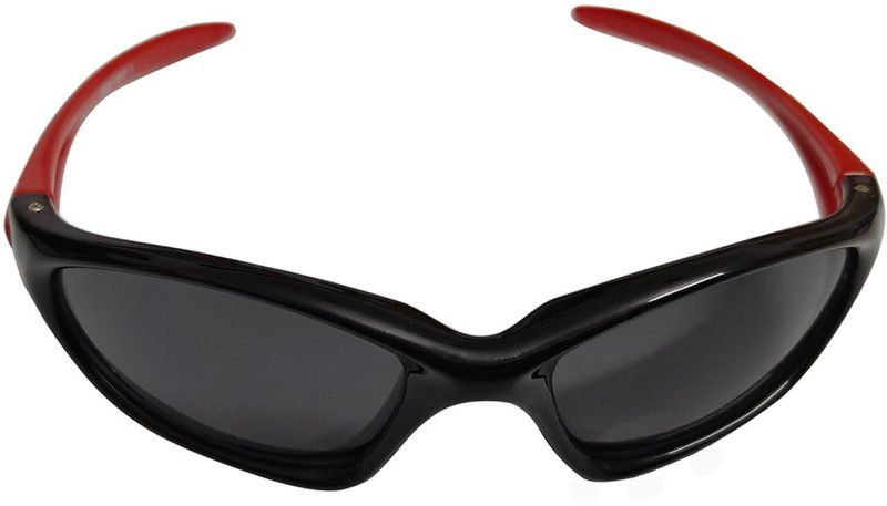Sports Sunglasses  (For Boys & Girls, Red, Black)