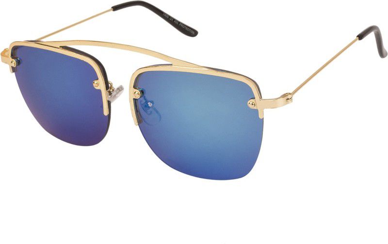Mirrored Retro Square Sunglasses (50)  (For Men & Women, Blue)