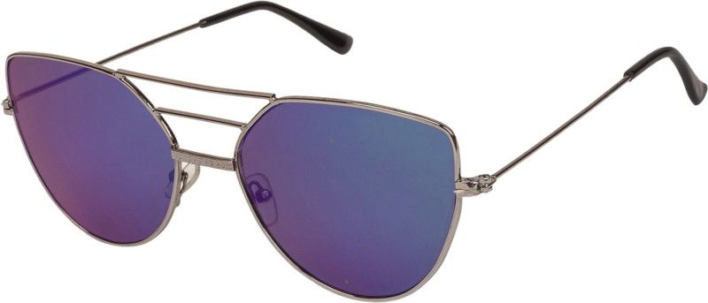 Mirrored Cat-eye Sunglasses (50)  (For Women, Green)