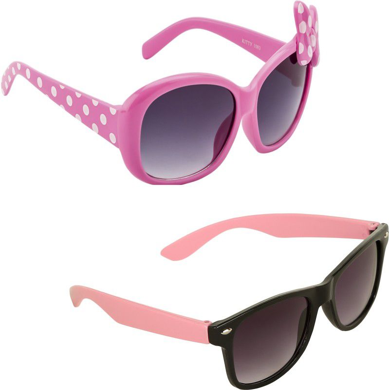 Gradient, UV Protection Rectangular, Oval Sunglasses (Free Size)  (For Girls, Pink, Brown)