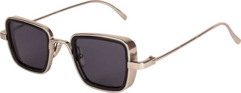 UV Protection, Riding Glasses, Polarized, Mirrored Retro Square Sunglasses (Free Size)  (For Men & Women, Silver)