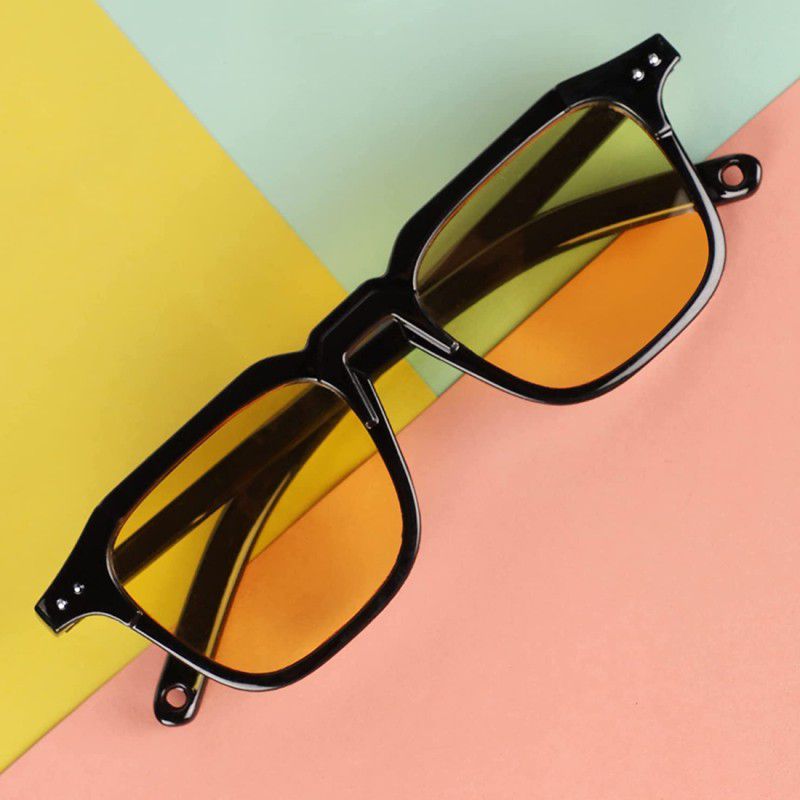 UV Protection Retro Square Sunglasses (52)  (For Men & Women, Yellow)