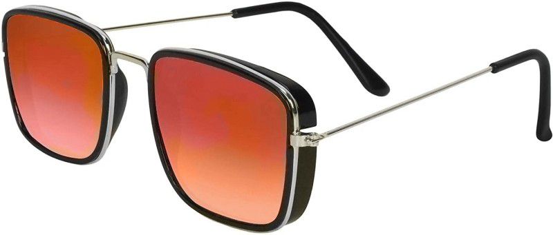 Retro Square Sunglasses  (For Men & Women, Orange)