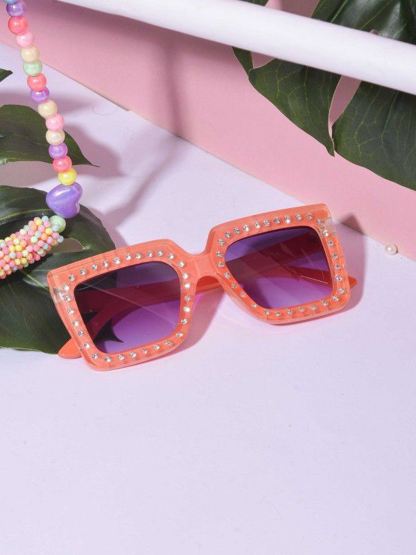 UV Protection Rectangular Sunglasses (Free Size)  (For Boys & Girls, Violet)