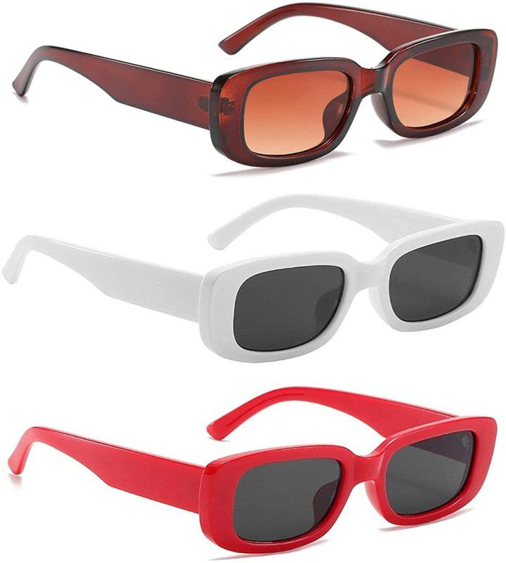 UV Protection Retro Square Sunglasses (53)  (For Men & Women, Black, Brown)