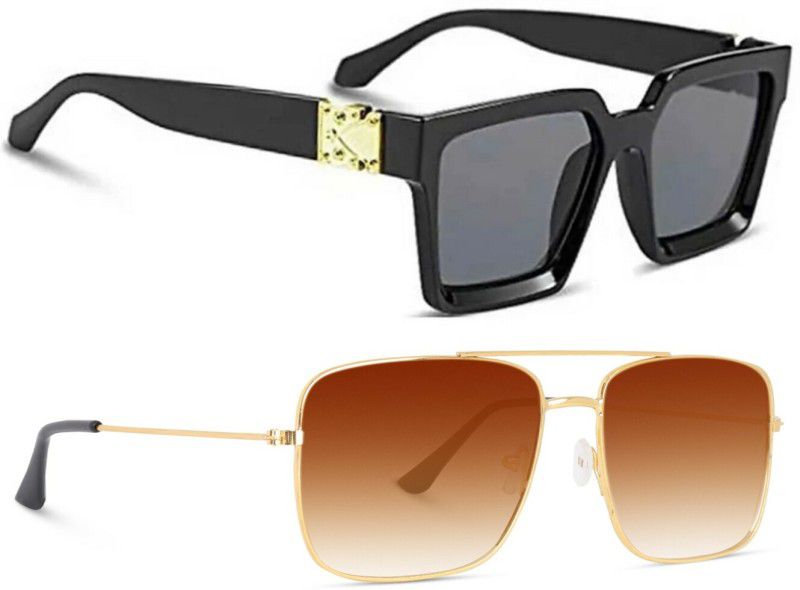 Mirrored Retro Square Sunglasses (Free Size)  (For Boys & Girls, Brown)