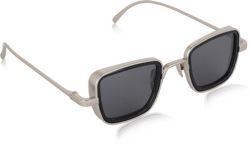 UV Protection, Riding Glasses Retro Square, Wayfarer Sunglasses (Free Size)  (For Men & Women, Black)