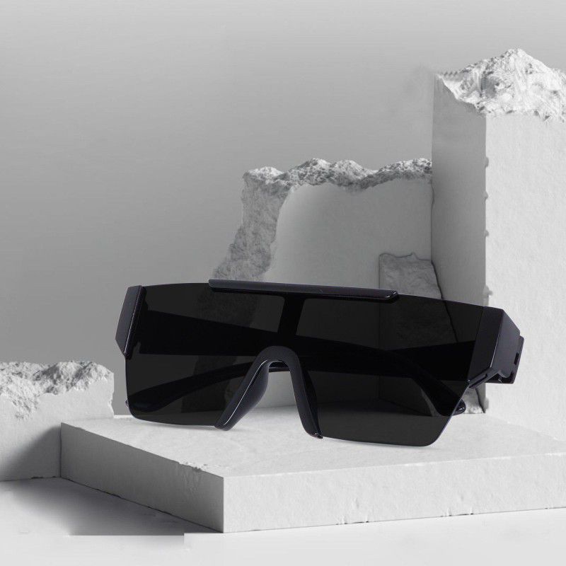 Over-sized, Rectangular, Wayfarer Sunglasses  (For Boys & Girls, Black)