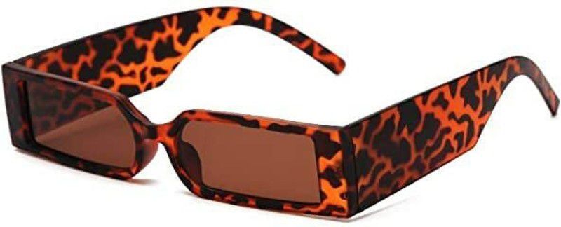 UV Protection Rectangular, Over-sized Sunglasses (Free Size)  (For Men & Women, Brown)
