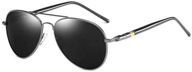 UV Protection Aviator Sunglasses (90)  (For Men & Women, Black)